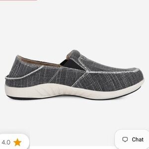 Gecko Man Men Canvas Loafers Charcoal Gray Orthotic Slip On Shoes Distressed 8.5